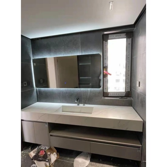 Customized Bathroom Vanities Touch Screen Medicine Cabinet Smart LED Mirror bathroom Cabinet With Bath Mirror