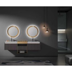 Customized Bathroom Vanities Touch Screen Medicine Cabinet Smart LED Mirror bathroom Cabinet With Bath Mirror
