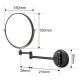 Gold Bathroom Mirror Wall Mounted Folding Round Makeup Vanity With Mirror