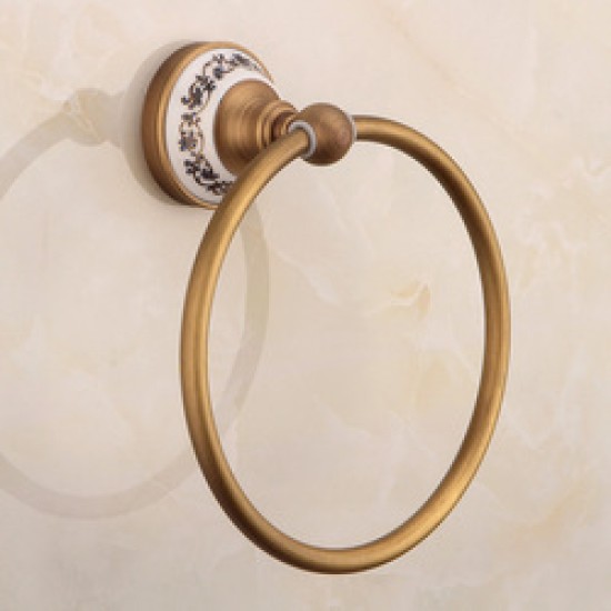Factory Direct Hot Sale Luxury Brass Bathroom Accessories Bronze Hardware Sets Ceramic Base