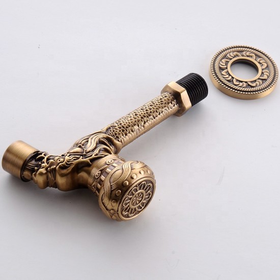 Factory Low Price 1/2" 3/4" Antique Brass Bibcock Cold Water Taps For Washing Machine