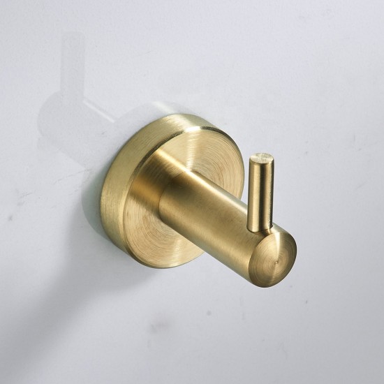 Wholesale Wall Clothes Coat Hanger Brushed Gold Metal Robe Hooks Stainless Steel Bathroom Accessories