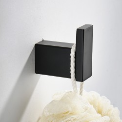 High Quality Black Metal Bathroom Accessories Wall Matte Black Robe Towel Hook