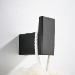 High Quality Black Metal Bathroom Accessories Wall Matte Black Robe Towel Hook