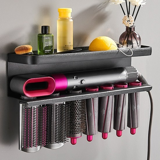 Metal Salon/Household Dyson Hair Dryer Holder Bathroom Storage Shelf Makeup Organizer
