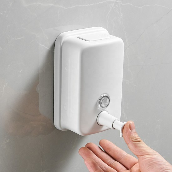 Liquid Soap Dispenser 1000ML White Steel Soap Dispenser Wall Mount Hand Wash Cleaner