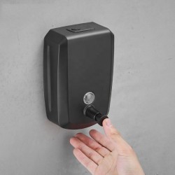 Hotel Toilet Liquid Soap Dispenser Stainless Steel 304 Black 1000ML Wall Mounted Hand Sanitizer
