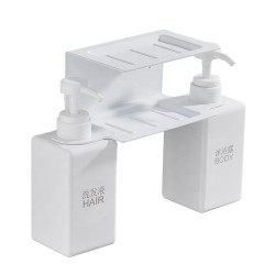 400ml*2 Wall Mount Hand Soap Dispenser Plastic Bottle With Pump Bathroom Accessories Aluminum Shelf