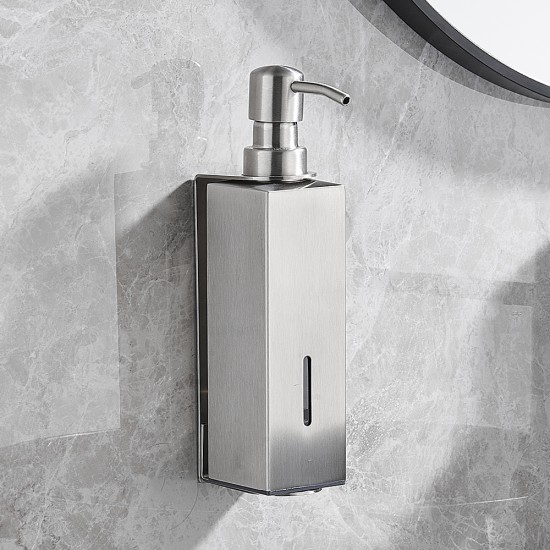 Hotel Stainless Steel Manual Liquid Soap Dispensers Wall Mounted Hand Pump Soap Dispenser