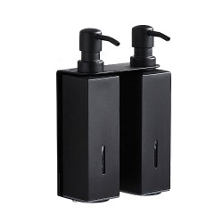 2 in 1 Stainless Steel Double Soap Dispenser Wall-Mount Shower Bath For Hotel