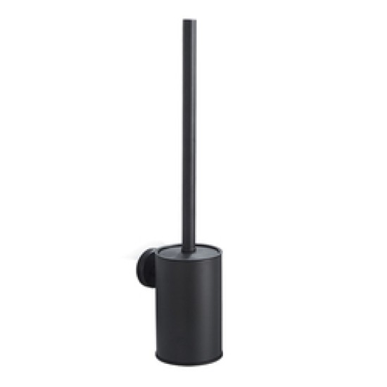 Wall Mounted Toilet Brush Black Stainless Steel Bathroom Cleaning Tools Durable Vertical Toilet Brush Holder