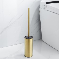 Black Floor Stand Steel  Toilet Brush Holder Bathroom Durable Cleaning Tools