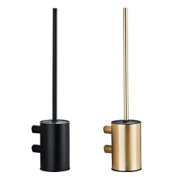 Black Stainless Steel Toilet Brush and Holder Wall Mounted Household Cleaning Brush Bathroom Accessories