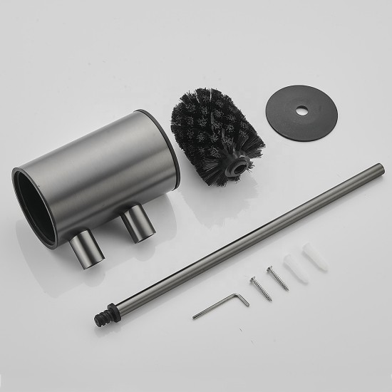 Black Stainless Steel Toilet Brush and Holder Wall Mounted Household Cleaning Brush Bathroom Accessories