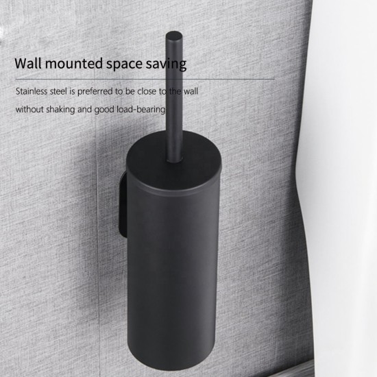 Black Toilet Brush Holder Stainless steel Material Toilet Brush Holder Set Wall Cleaning Tools