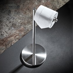 Wholesale Free Standing 304 Stainless Steel Toilet Roll Paper Holder With Storage Shelf Tissue Dispenser